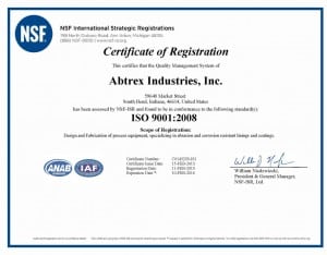 Abtrex Industries ISO 9001:2008
